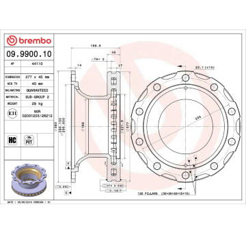 Brzdový kotouč BREMBO 09.9900.10