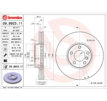 Brzdový kotouč BREMBO 09.9923.11