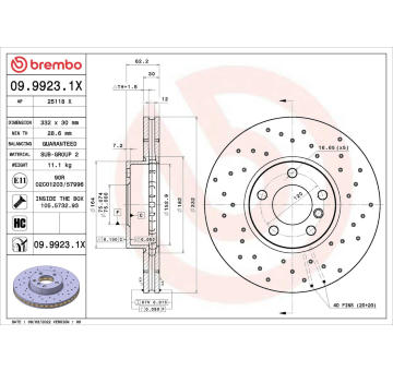 Brzdový kotouč BREMBO 09.9923.1X