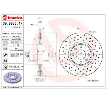 Brzdový kotouč BREMBO 09.9935.1X