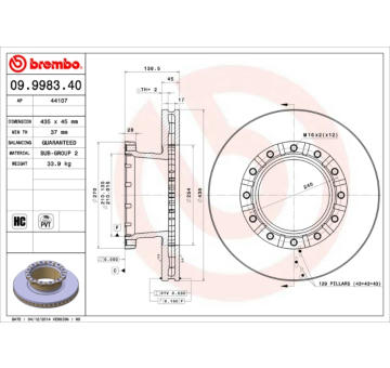 Brzdový kotouč BREMBO 09.9983.40