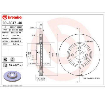 Brzdový kotouč BREMBO 09.A047.40