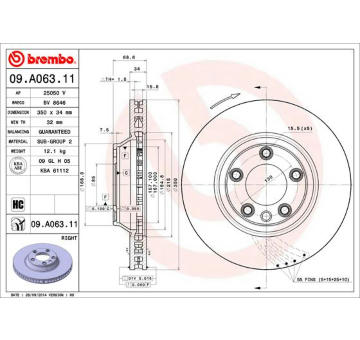 Brzdový kotouč BREMBO 09.A063.11