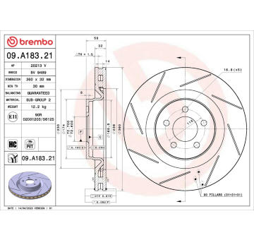 Brzdový kotouč BREMBO 09.A183.21