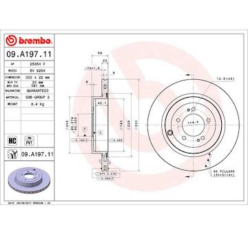 Brzdový kotouč BREMBO 09.A197.11