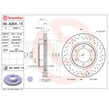 Brzdový kotúč BREMBO 09.A204.1X