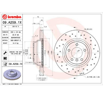 Brzdový kotouč BREMBO 09.A259.1X