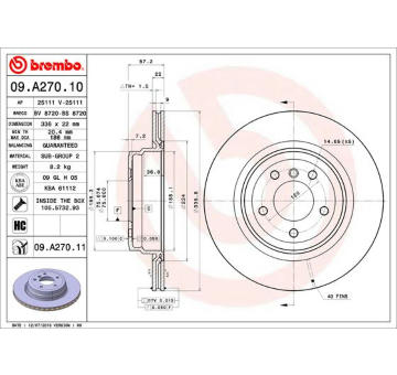 Brzdový kotouč BREMBO 09.A270.11