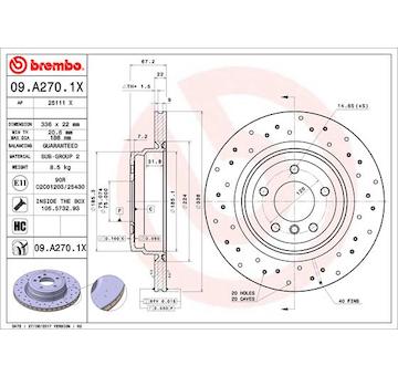 Brzdový kotouč BREMBO 09.A270.1X