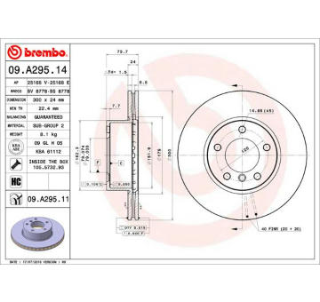 Brzdový kotouč BREMBO 09.A295.14