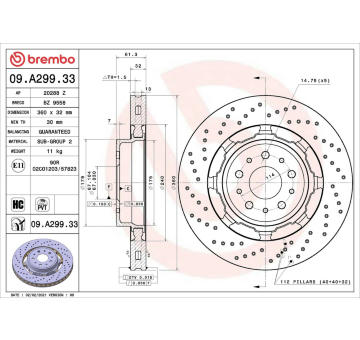 Brzdový kotouč BREMBO 09.A299.33