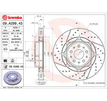 Brzdový kotouč BREMBO 09.A299.43