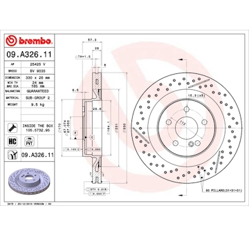 Brzdový kotouč BREMBO 09.A326.11