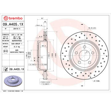 Brzdový kotúč BREMBO 09.A405.1X