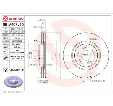 Brzdový kotouč BREMBO 09.A407.10