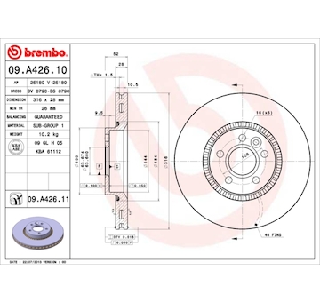 Brzdový kotouč BREMBO 09.A426.11