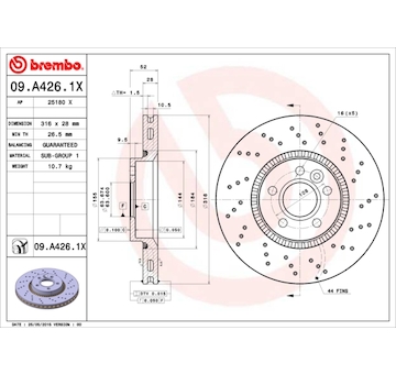 Brzdový kotouč BREMBO 09.A426.1X