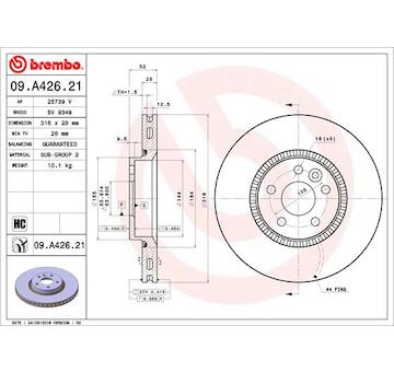 Brzdový kotouč BREMBO 09.A426.21