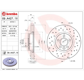 Brzdový kotouč BREMBO 09.A427.1X