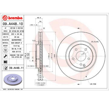 Brzdový kotouč BREMBO 09.A448.11