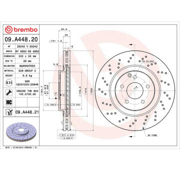 Brzdový kotouč BREMBO 09.A448.21