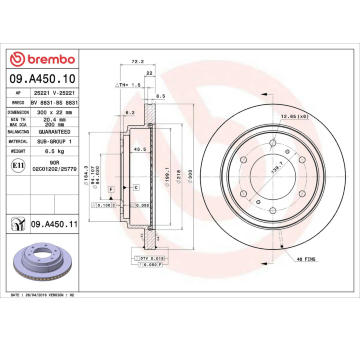 Brzdový kotouč BREMBO 09.A450.11