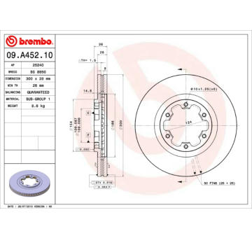 Brzdový kotouč BREMBO 09.A452.10