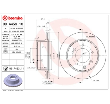 Brzdový kotouč BREMBO 09.A453.10