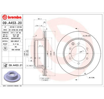 Brzdový kotouč BREMBO 09.A453.21