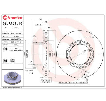 Brzdový kotouč BREMBO 09.A461.10