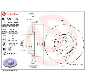 Brzdový kotouč BREMBO 09.A554.11