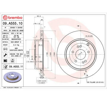 Brzdový kotouč BREMBO 09.A555.11