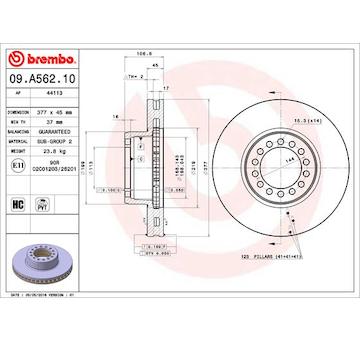 Brzdový kotouč BREMBO 09.A562.10