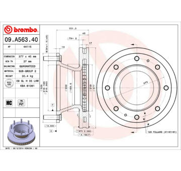 Brzdový kotouč BREMBO 09.A563.40