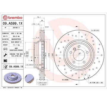 Brzdový kotouč BREMBO 09.A599.1X