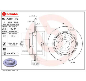 Brzdový kotouč BREMBO 09.A604.11