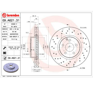 Brzdový kotouč BREMBO 09.A621.31