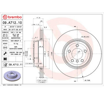 Brzdový kotouč BREMBO 09.A712.11