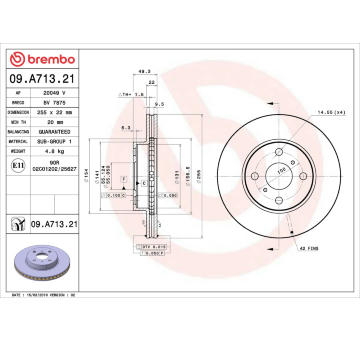 Brzdový kotouč BREMBO 09.A713.21