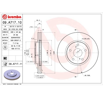 Brzdový kotouč BREMBO 09.A717.10