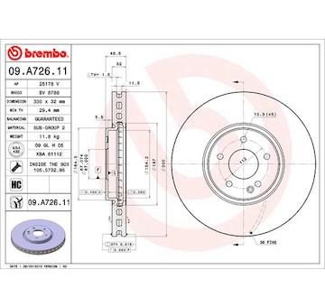 Brzdový kotouč BREMBO 09.A726.11