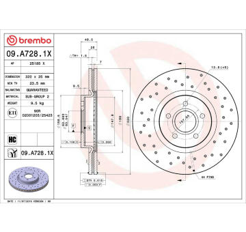 Brzdový kotouč BREMBO 09.A728.1X