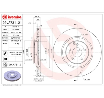 Brzdový kotouč BREMBO 09.A731.21