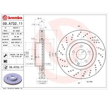 Brzdový kotouč BREMBO 09.A732.11