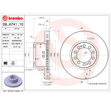 Brzdový kotouč BREMBO 09.A741.10