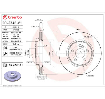 Brzdový kotouč BREMBO 09.A742.21