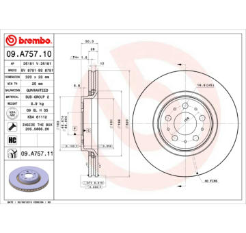 Brzdový kotouč BREMBO 09.A757.10