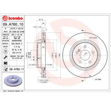 Brzdový kotouč BREMBO 09.A760.11