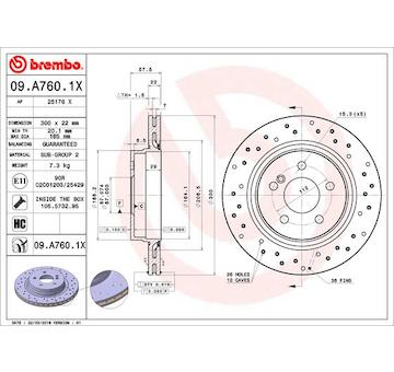 Brzdový kotouč BREMBO 09.A760.1X