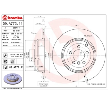 Brzdový kotouč BREMBO 09.A772.11